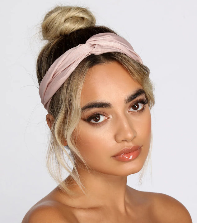 Mauve Tonez Satin Headband 2 Pack