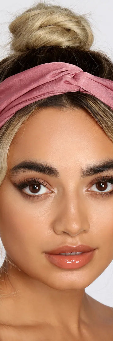 Mauve Tonez Satin Headband 2 Pack