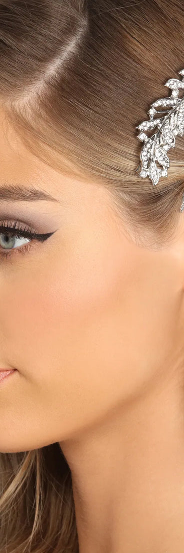 Rhinestone Leafy Hair Pin 2 Pack