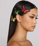 Three Pack Butterfly Patch Hairpins