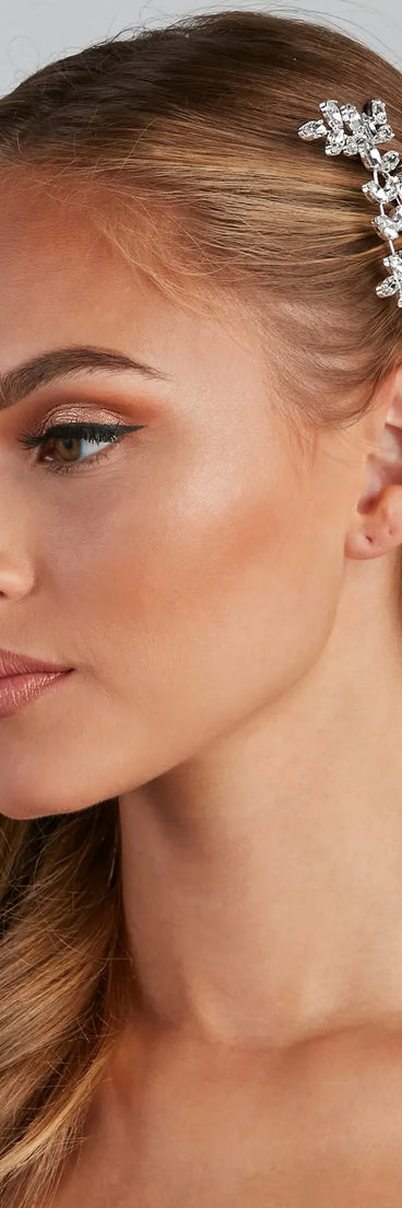 Dreamy Rhinestone Leaf Hair Comb