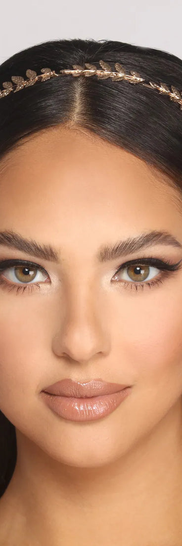 Dainty Metal Leaf Headband