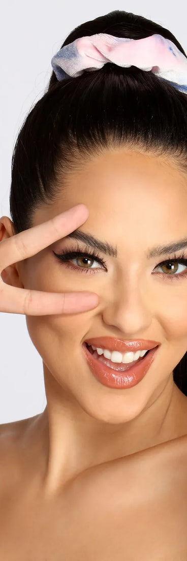 5 Pack Tie Dye Scrunchies Set