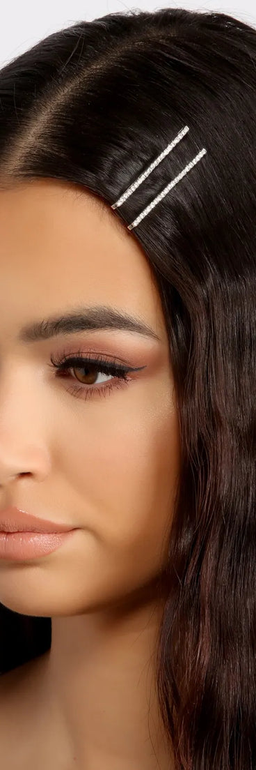 Gleam On 2 Pack Rhinestone Bobby Pins Set