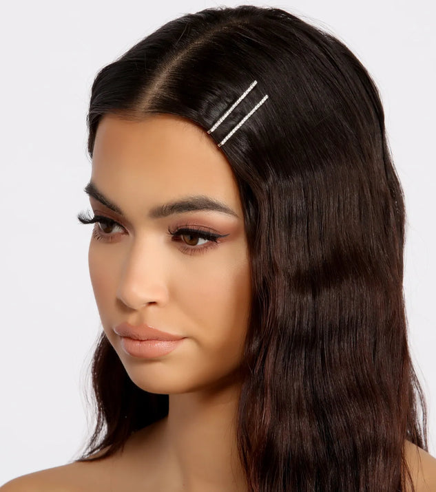 Gleam On 2 Pack Rhinestone Bobby Pins Set