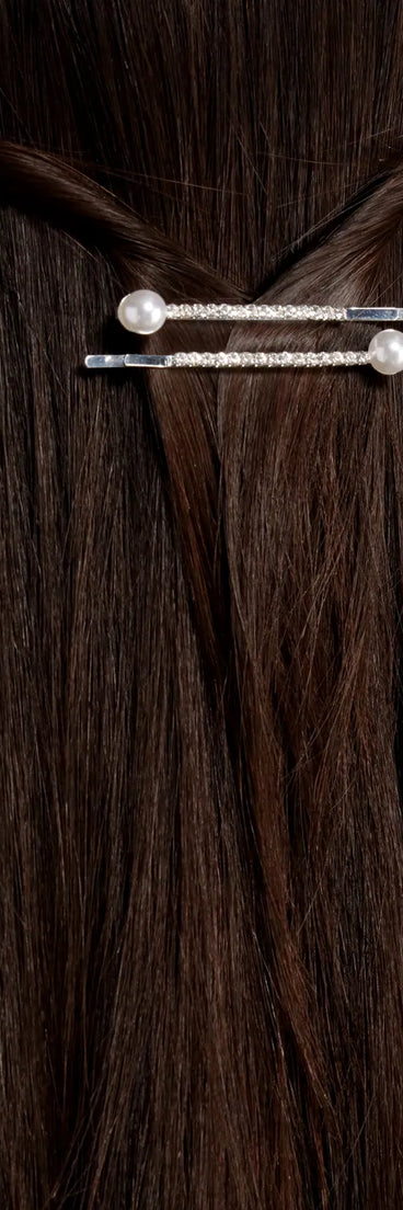 Rhinestones & Pearls Bobby Pins 2 Pack