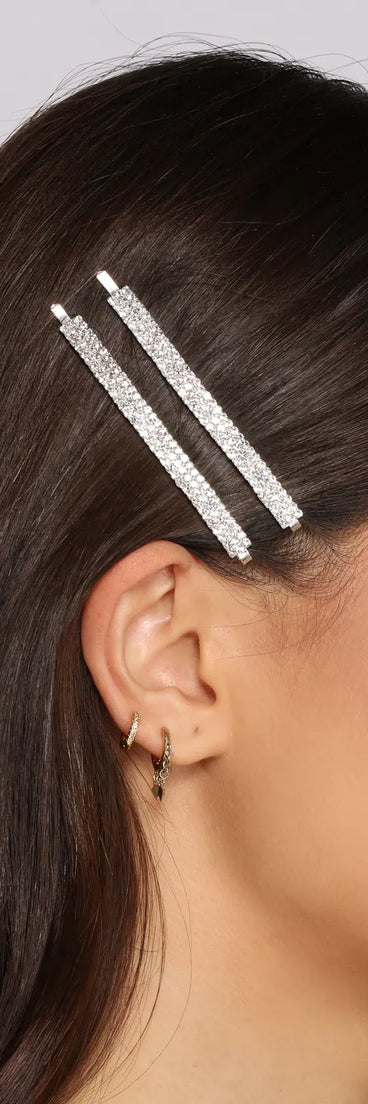 Gorgeous Sparkle Two Pack Rhinestone Bobby Pins Set