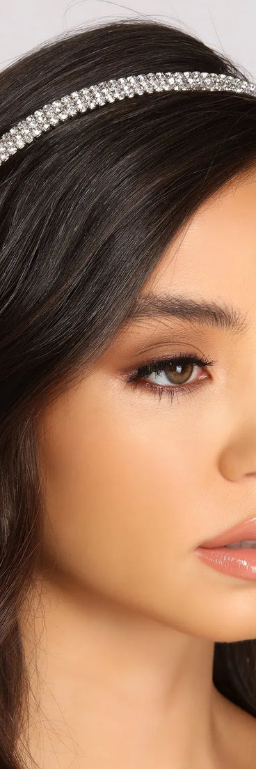 Triple Row Rhinestone Head Band