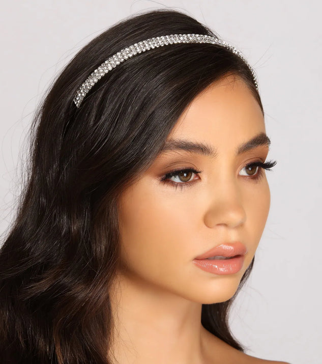 Triple Row Rhinestone Head Band