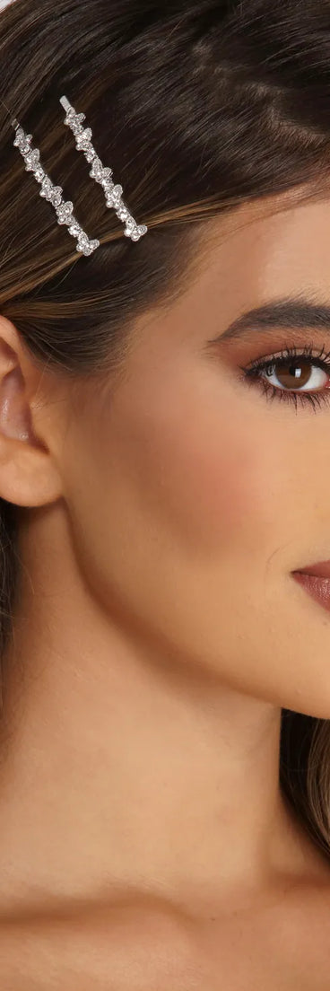 Two Pack Butterfly Rhinestone Hair Pins