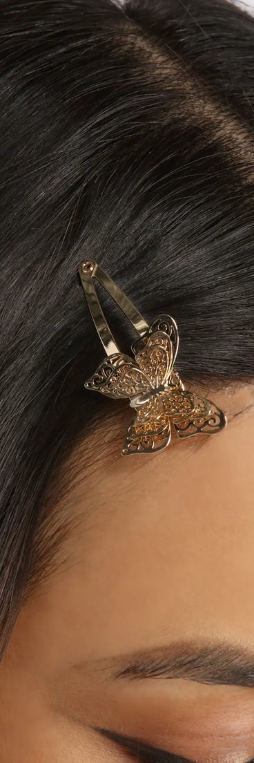 Two Pack Butterfly Hair Clips