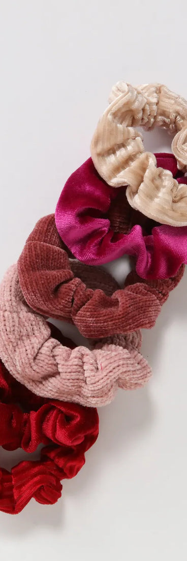 Velvet Chenille Scrunchie Six Pack