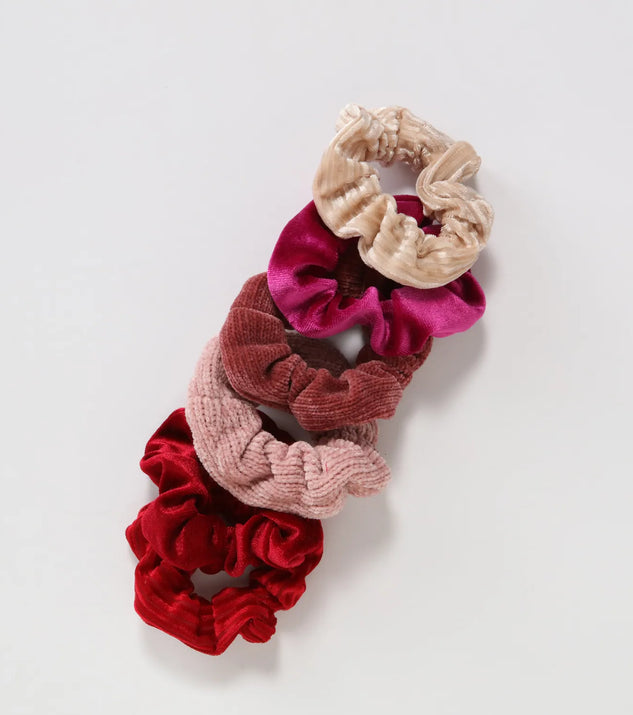Velvet Chenille Scrunchie Six Pack