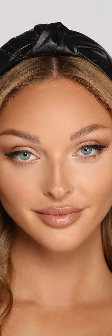 Faux Leather Twist Knot Headband