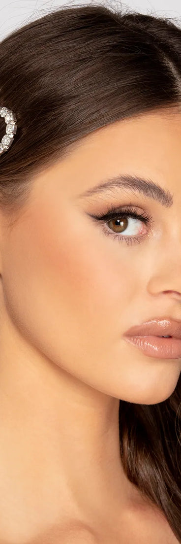 Rhinestone Heart Barrette