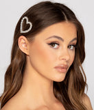 Rhinestone Heart Barrette