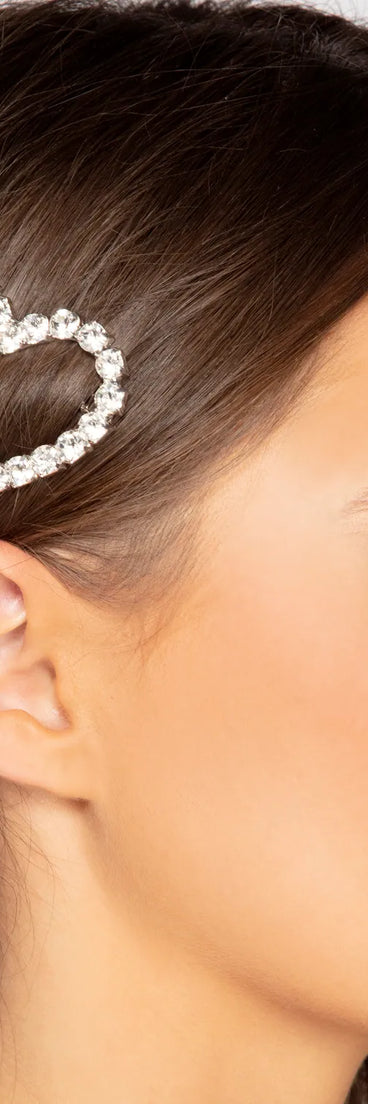 Rhinestone Heart Barrette