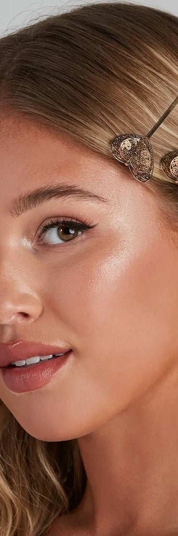 Heart Of Gold Hairpins Two-Pack