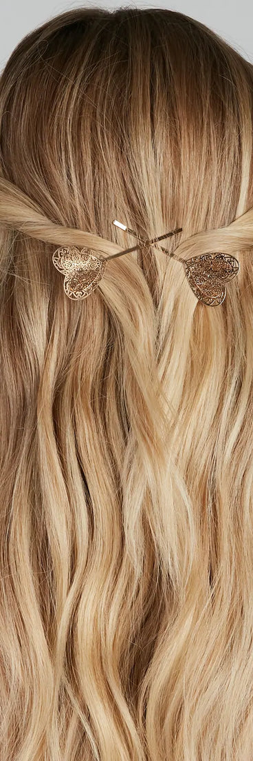 Heart Of Gold Hairpins Two-Pack