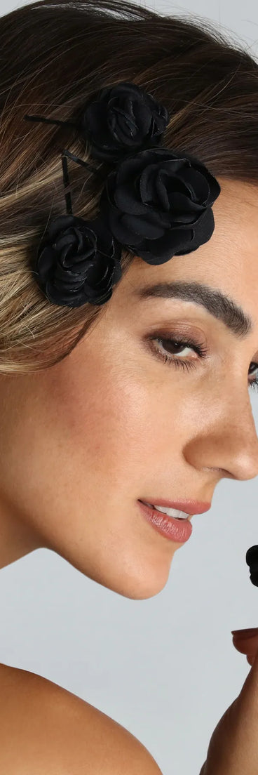 Romantic Chic Rosette Hair Barrette Set