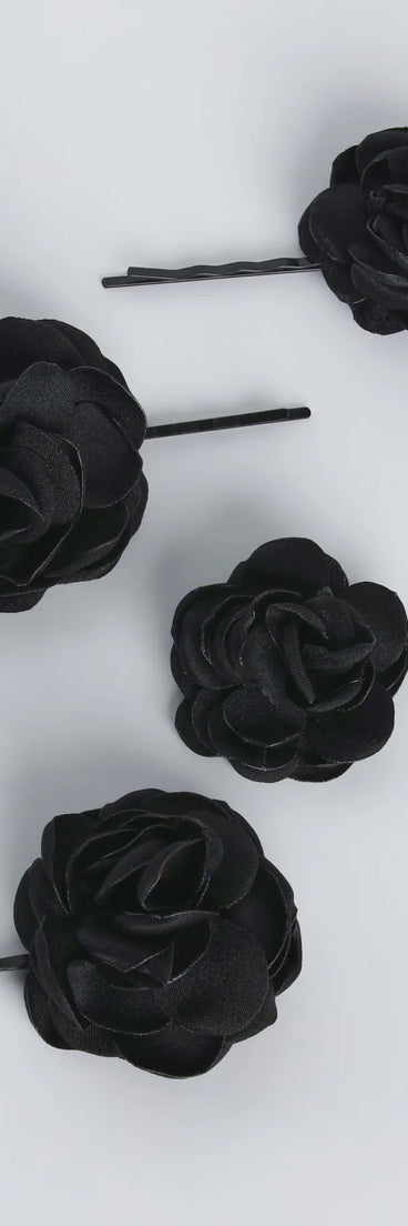 Romantic Chic Rosette Hair Barrette Set