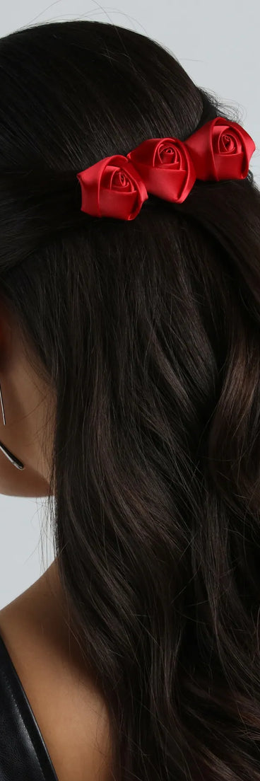 Timeless Satin Flower Rose Hair Clip