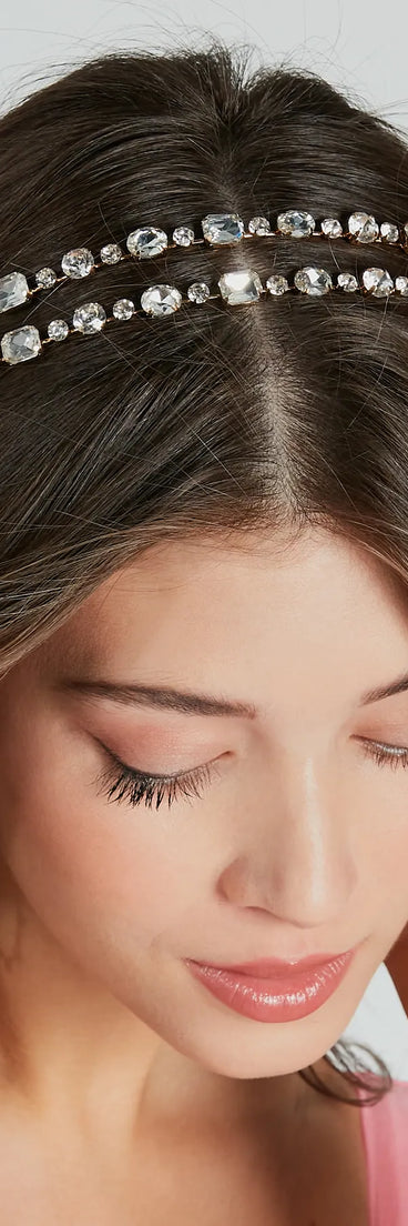 Sparkle Rhinestone Gem Double Headband