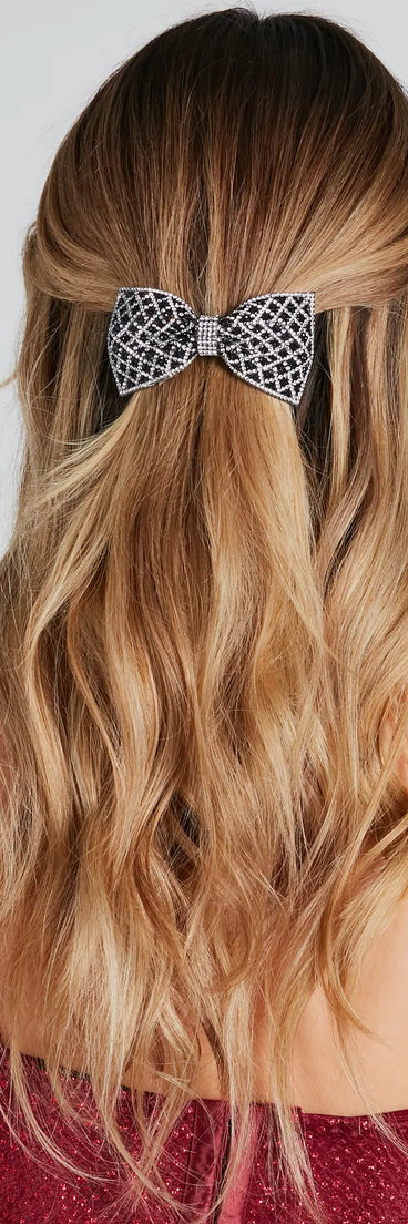 Feeling Pretty Rhinestone Bow Barrette