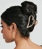 Totally Glam Rhinestone And Pearl Heart Hair Clip