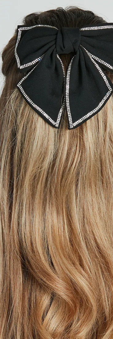 Adorably Chic Rhinestone Bow Barrette