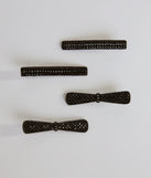 Chic Glam Rhinestone Studded Hair Barrette Set