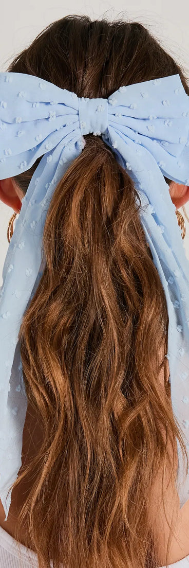 So Charming Polka Dot Chiffon Hair Bow Barrette