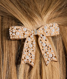 Ideal Beauty Faux Pearl Rhinestone Bow Barrette