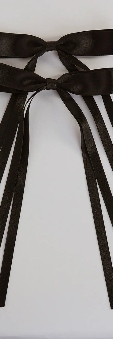 Adorable Style Two-Pack Hair Bow Ribbon Set