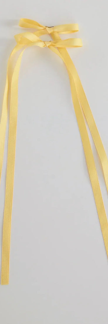 So Adorable Long Hair Bow Clip Set