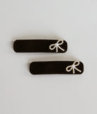 Luxe Charm Pearl Bow Velvet Hair Barrette Set