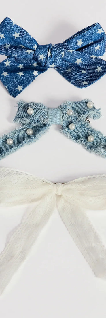 Sweet Pop Three-Pack Hair Bow Barrettes