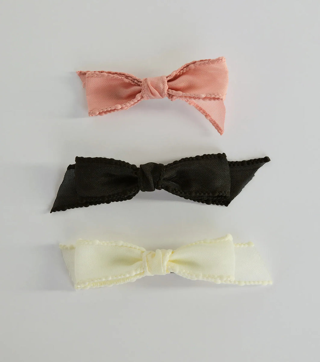 Chic And Feminine Three-Pack Hair Bow Set & Windsor