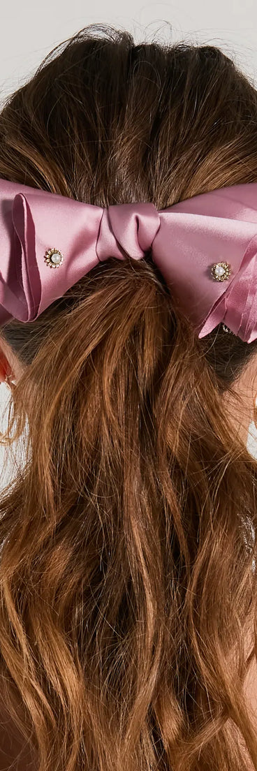 Pretty And Polished Satin Bow Barrette
