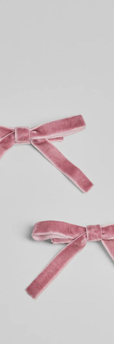 Precious Luxe Velvet Hair Bow Two-Piece Set