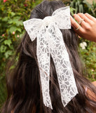 
Upgrade your style game for 2025 with the Sweet And Perfect Floral Lace Bow Hair Barrette in white, perfect for any fashion-forward wardrobe.