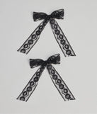 
Upgrade your style game for 2025 with the Coveted Charm Floral Lace Hair Bow Clip Set in black, perfect for any fashion-forward wardrobe.