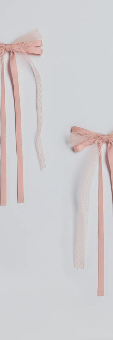 Blushing Beauty Two Pack Lace Ribbon Bows