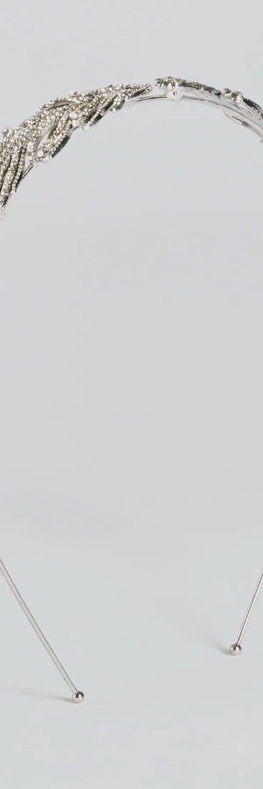 Statement Rhinestone Leaf Headband