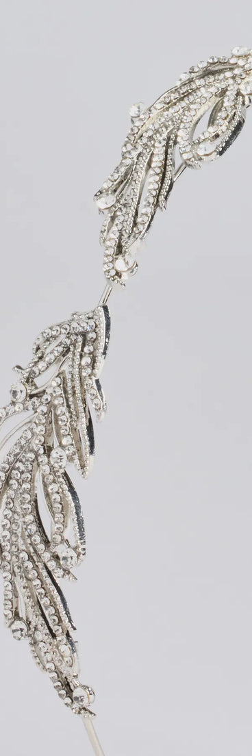 Statement Rhinestone Leaf Headband