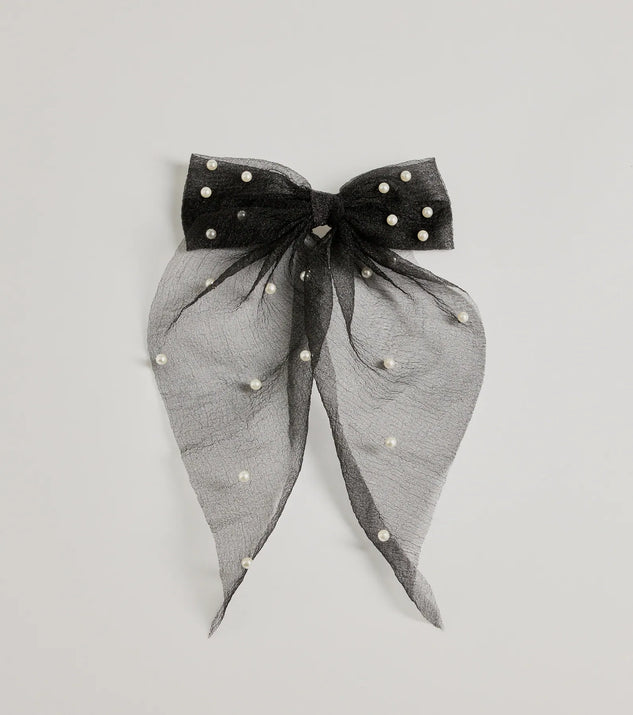 
Upgrade your style game for 2025 with the Adorable And Chic Pearl Detail Hair Bow Clip in black, perfect for any fashion-forward wardrobe.