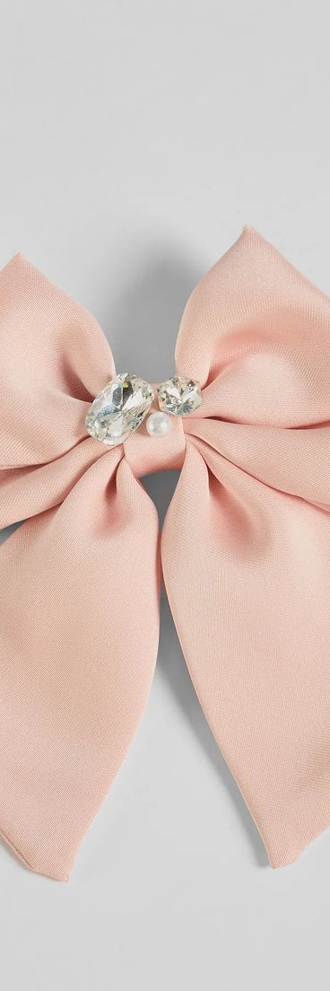 Adorable Glitz Rhinestone Hair Bow Clip
