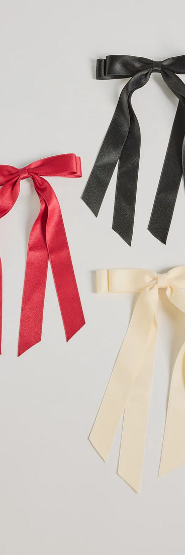 Style your vibe in seconds with the Keep It Cute Three-Pack Hair Bow Clip Set in multi-color, a fashion accessories essential that completes any outfit with ease.