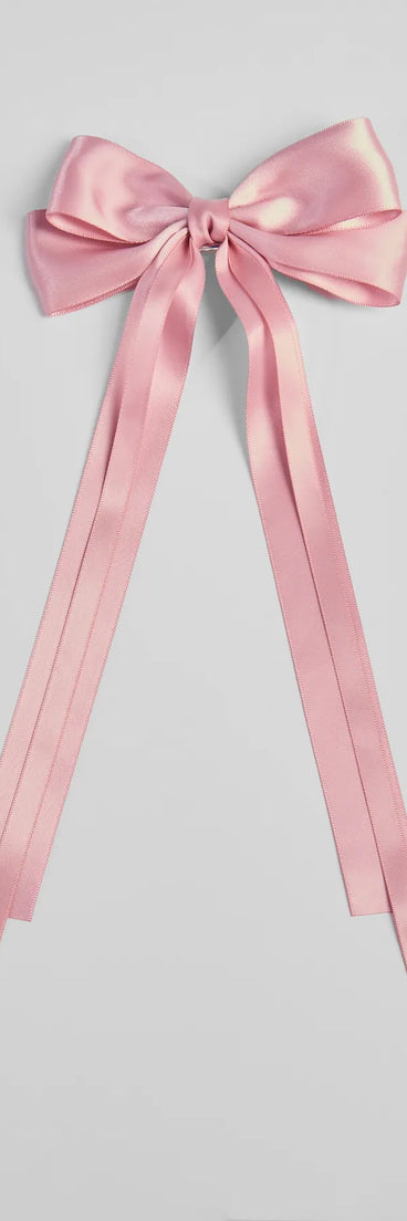 Sleek Sophistication Satin Long Hair Bow