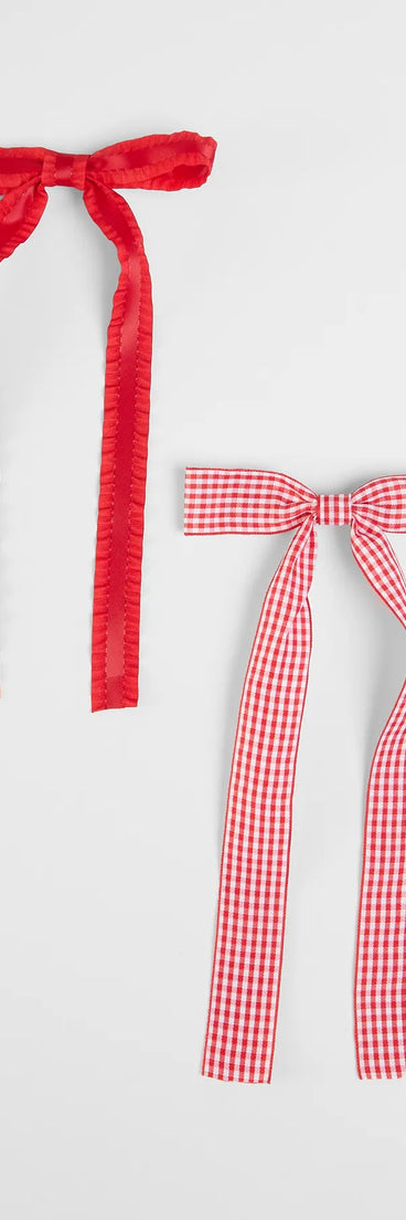 Preppy And Sweet Two-Pack Bow Hair Clips